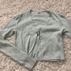 Baby blue tie up shirt